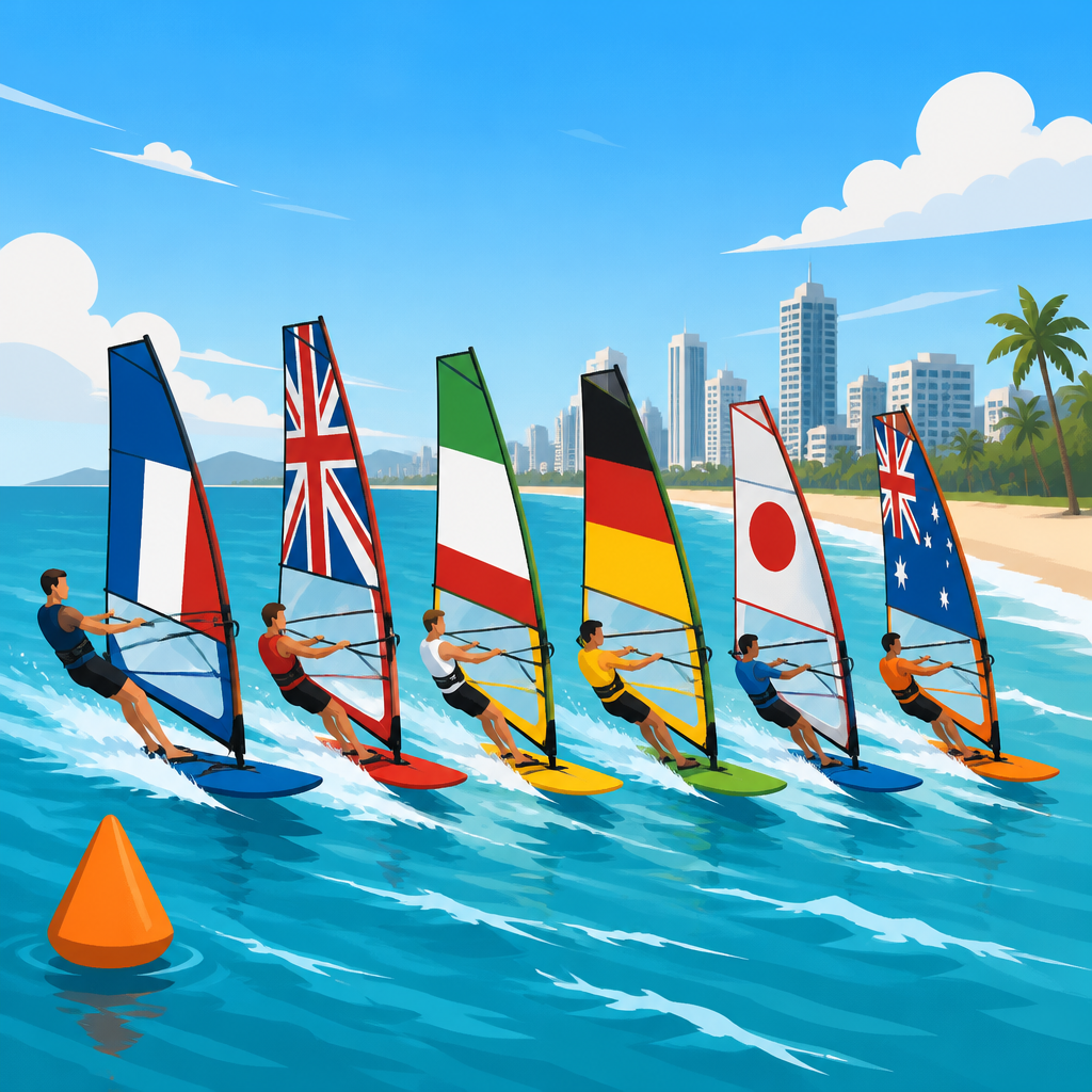 Six nations race at Jomtien Beach windsurfing event