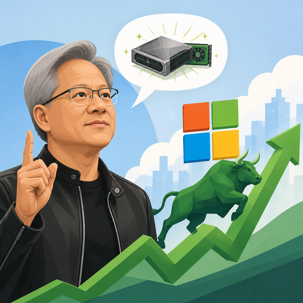 黃仁勳一句話，撐起微軟多頭