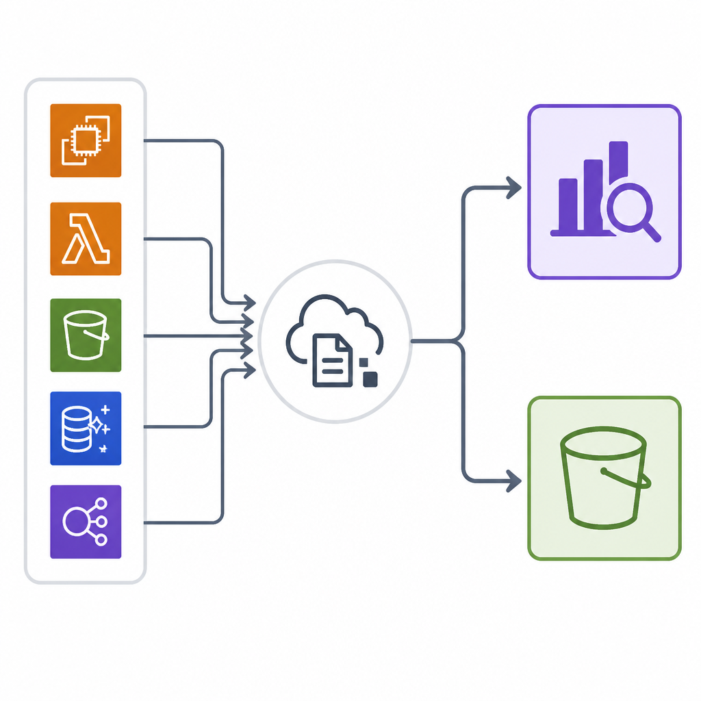 AWS logging should be split between OpenSearch and S3