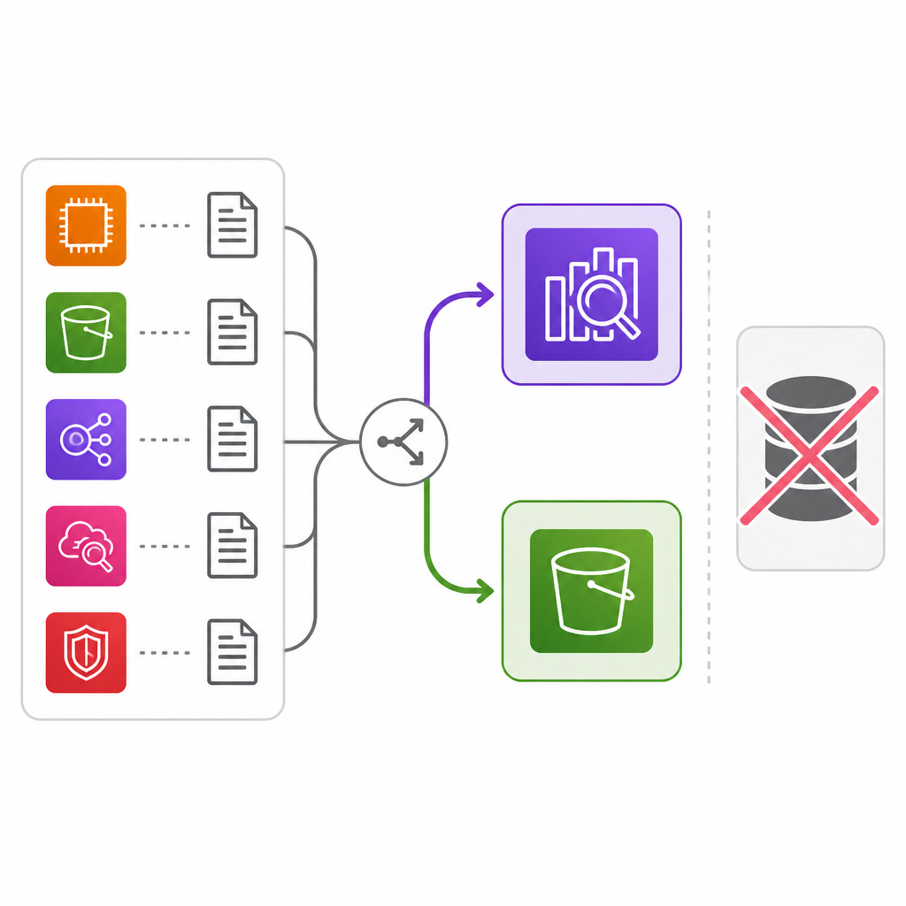 AWS 日誌應分流到 OpenSearch 與 S3，而不是硬塞進單一平台
