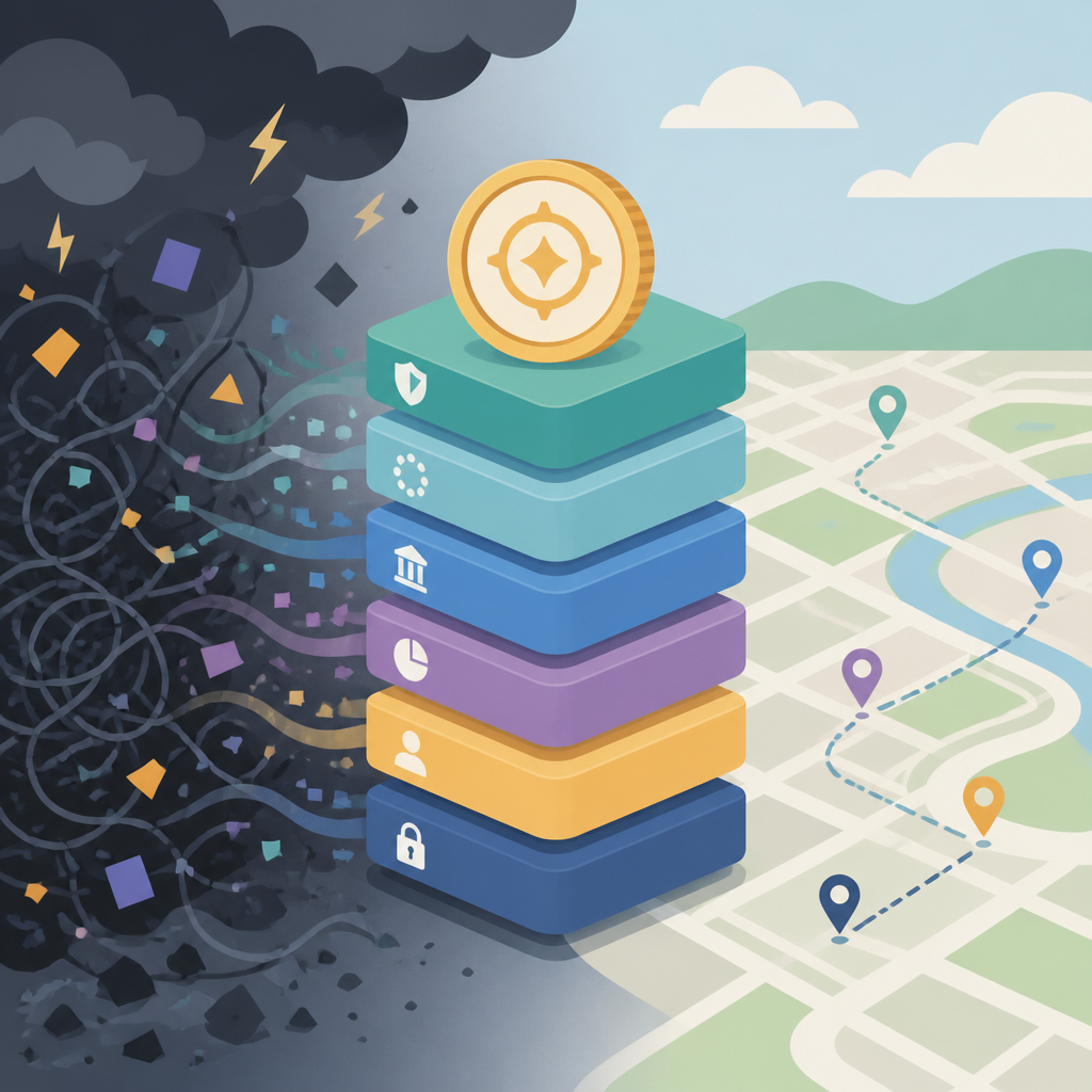Six-layer stablecoin stack turns chaos into a map