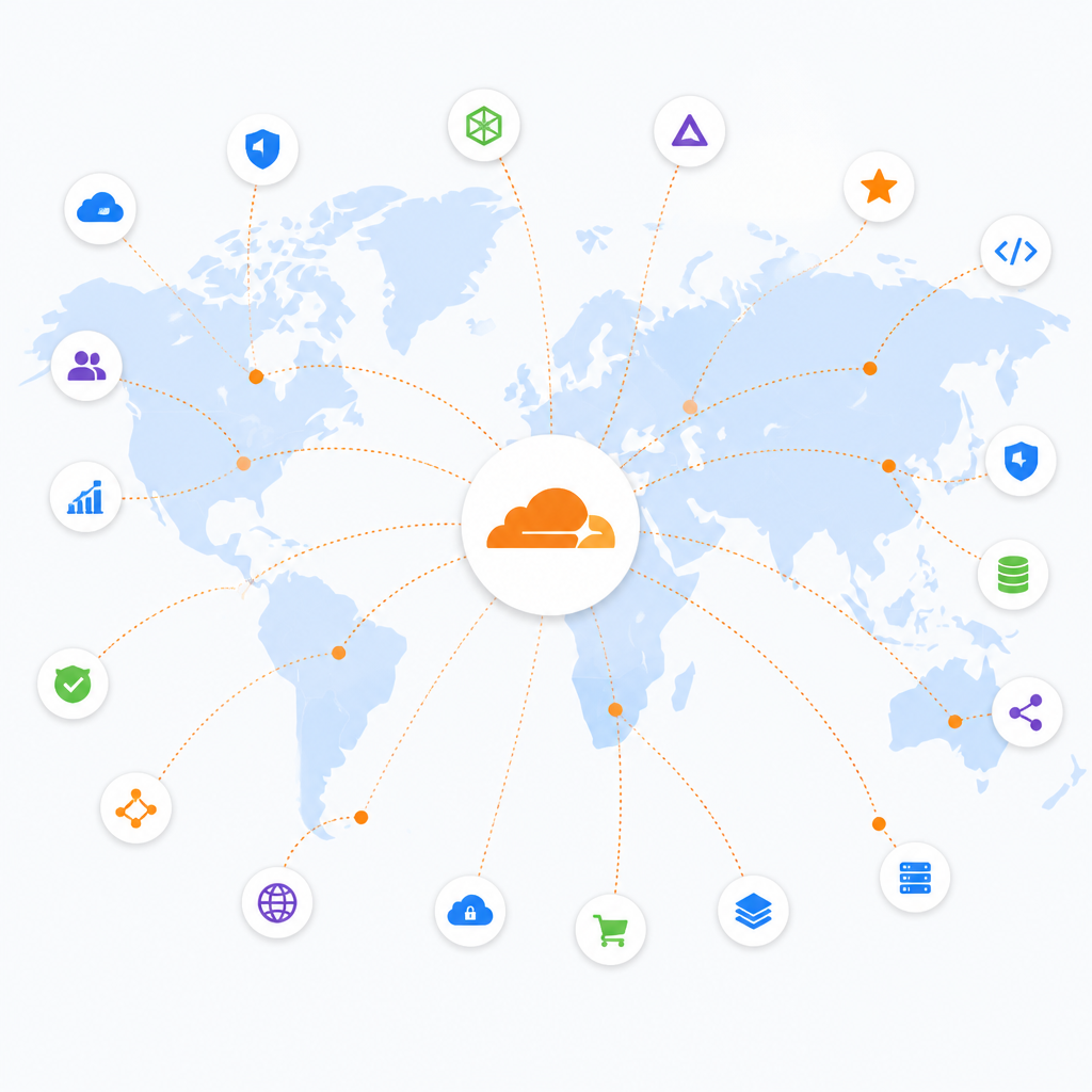Cloudflare 的 487 個合作夥伴地圖