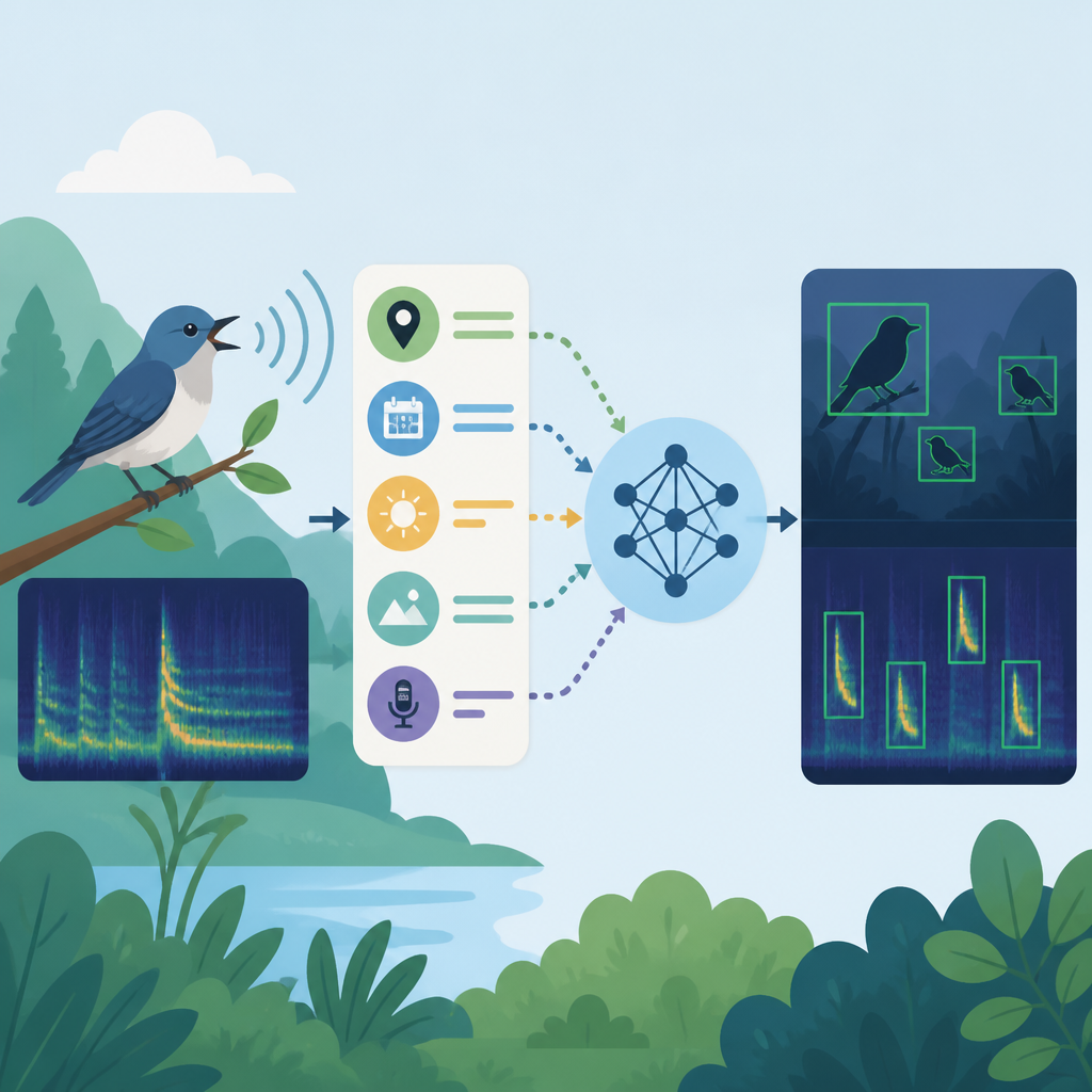 MetaPerch uses metadata to boost bioacoustics models