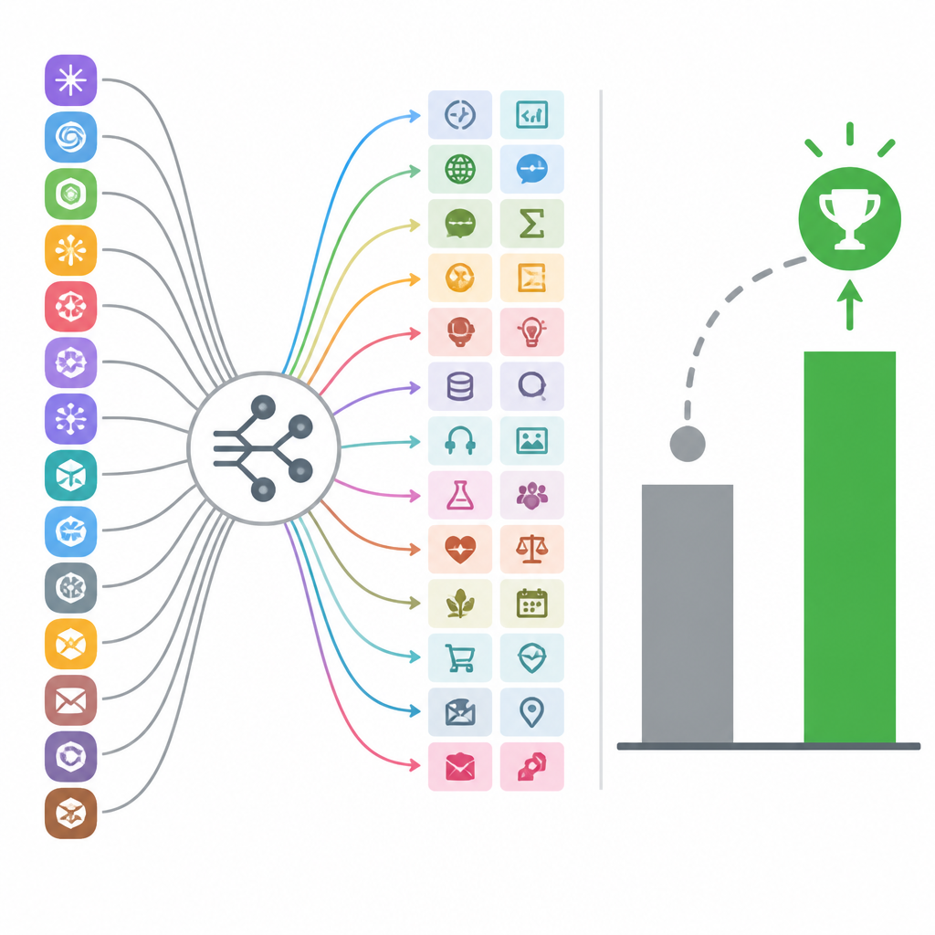 15 LLMs on 38 tasks show routing beats one-model bets