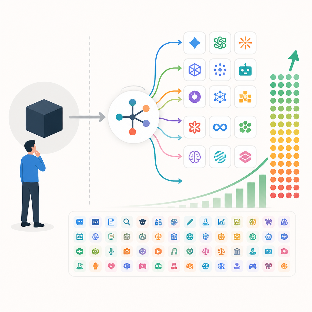 15 LLMs on 38 tasks show routing beats one-model bets
