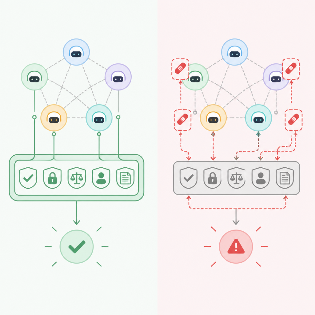 分散式 AI 合規必須寫進 agent rails,而不是事後補丁