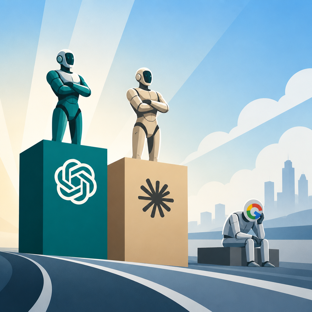 OpenAI與Anthropic已進入雙雄時代,谷歌跌出第一梯隊