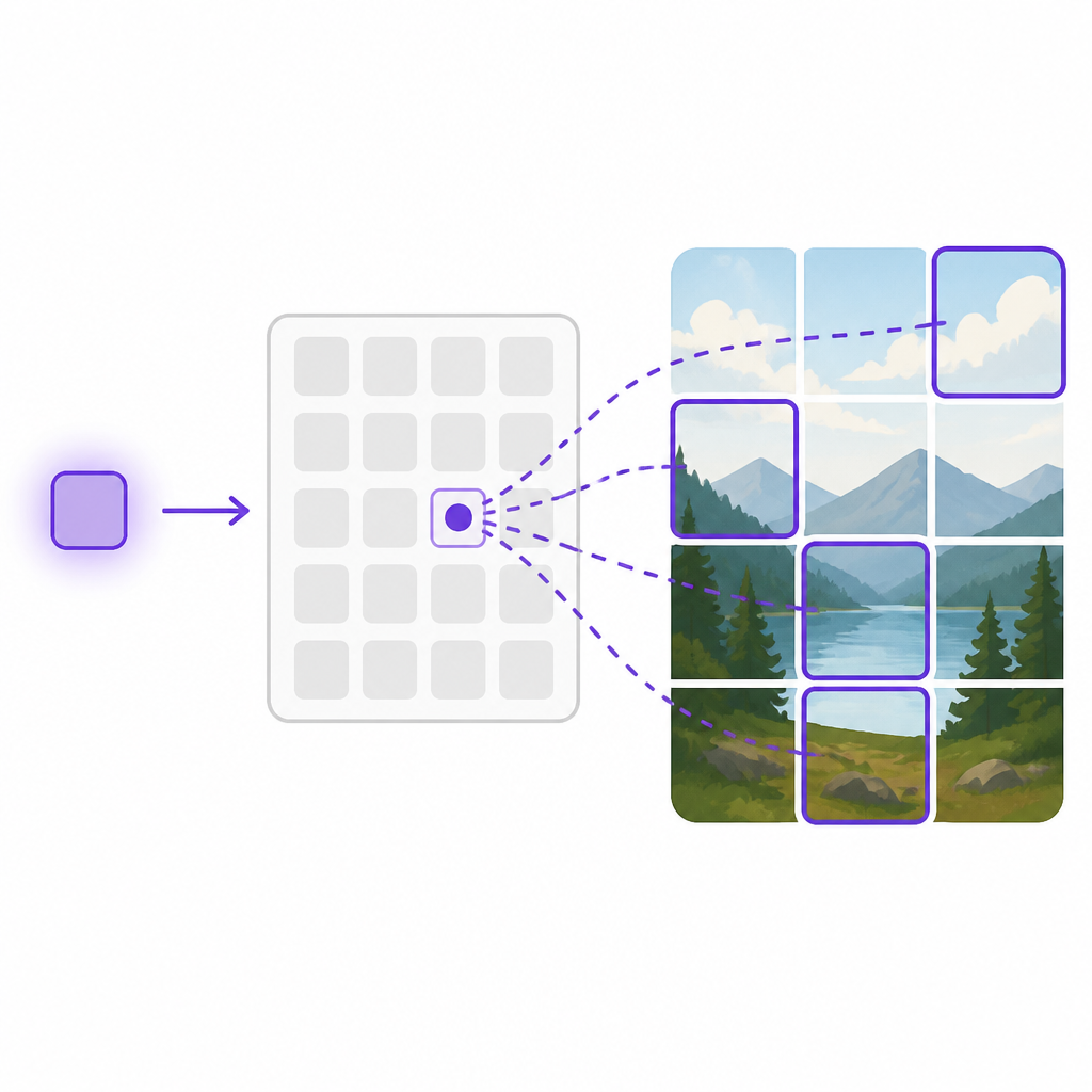 ReToken uses one learned token to fetch visual context