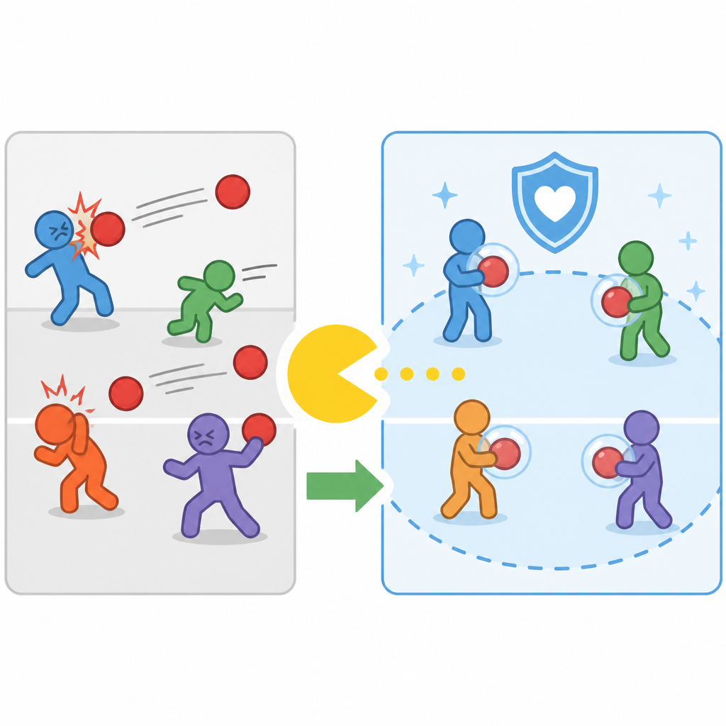 PAC-MAN makes humanoid dodgeball safer