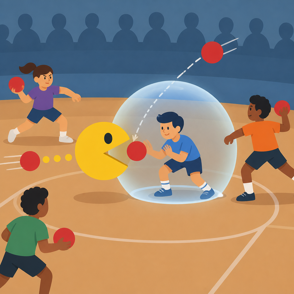 PAC-MAN makes humanoid dodgeball safer