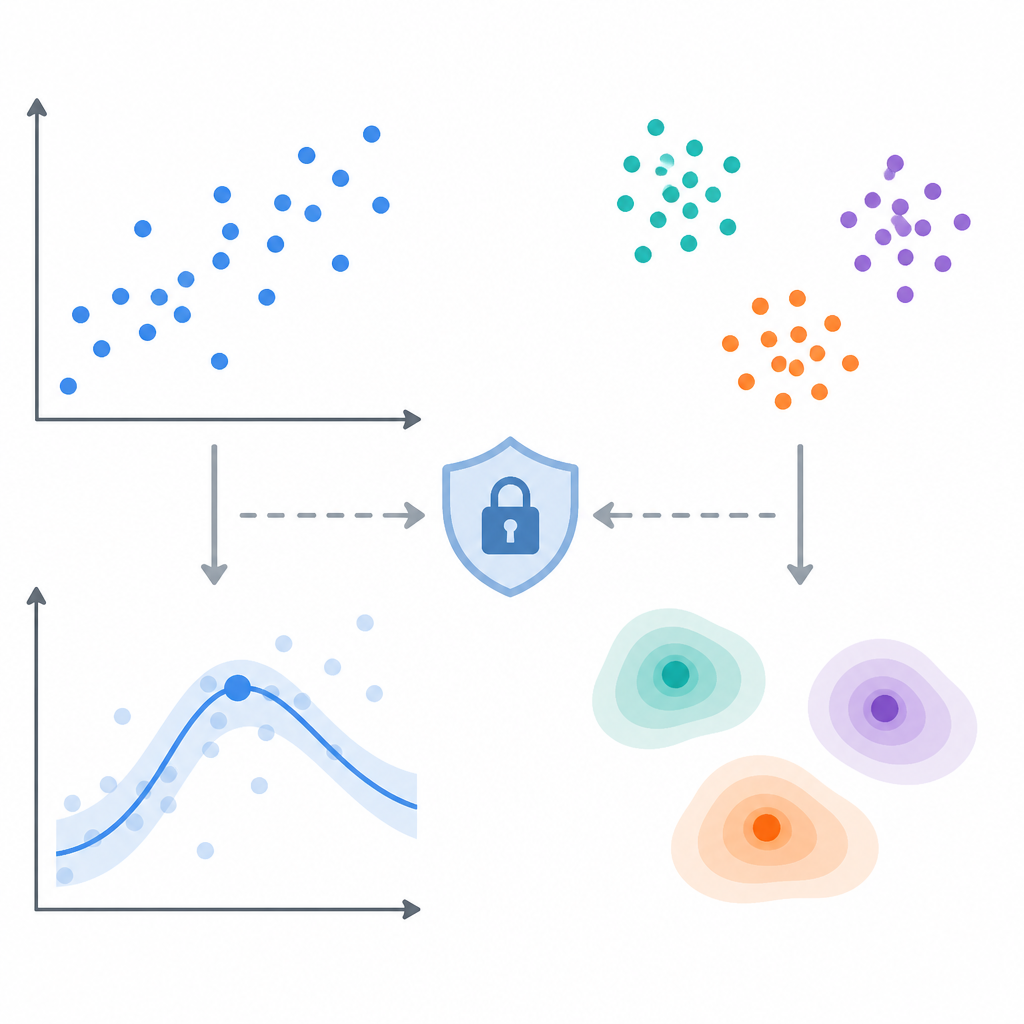 Private mode finding for regression and clustering