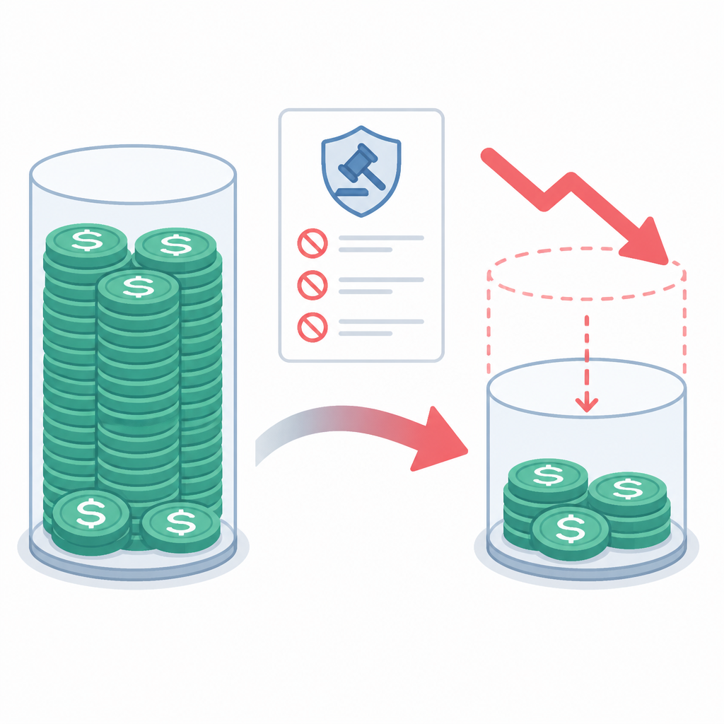 Stablecoin supply falls $15B after yield rules
