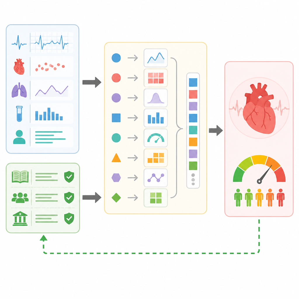 Evidence-linked feature engineering for heart failure