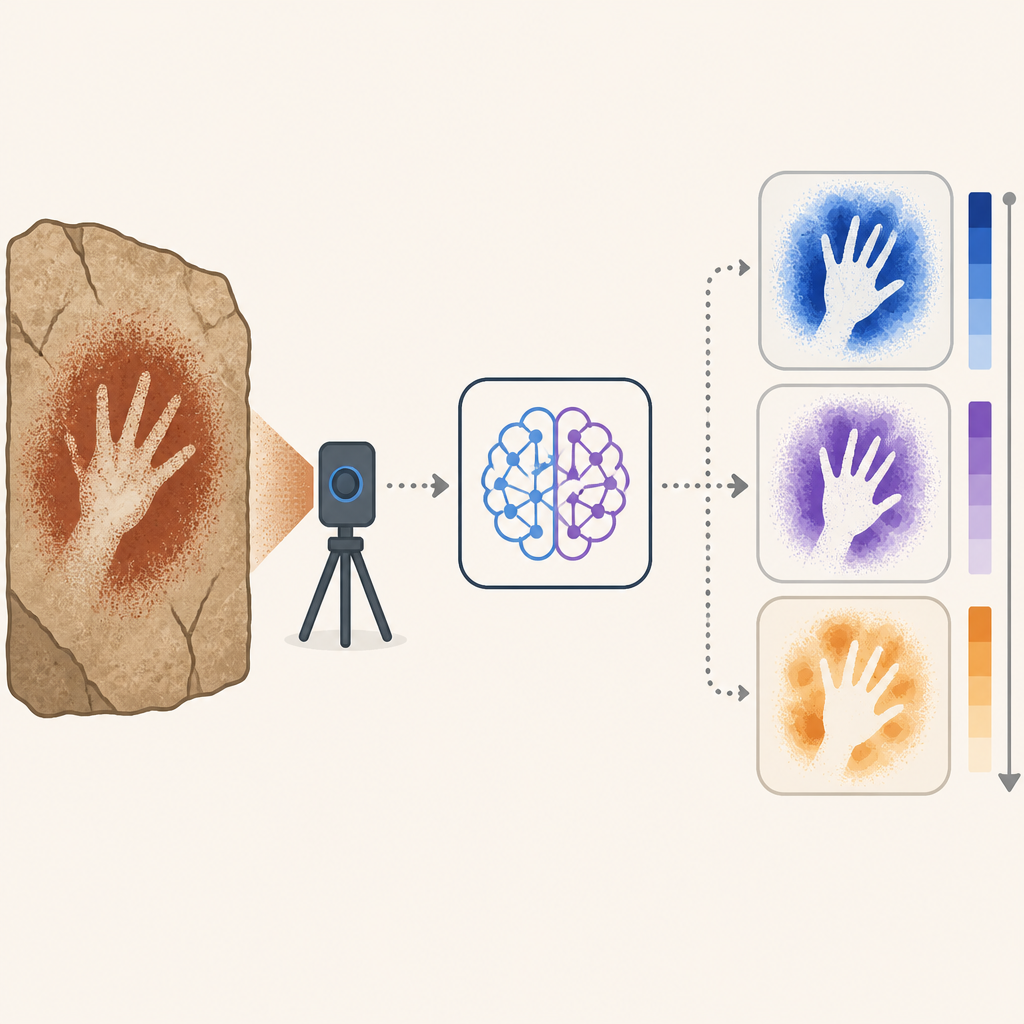 Uncertainty-Aware AI Reads Prehistoric Hand Stencils