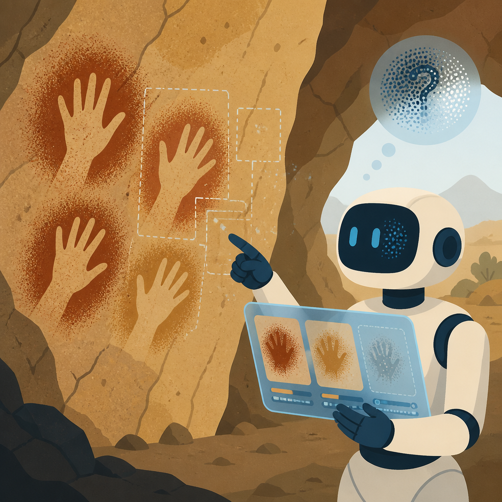 Uncertainty-Aware AI Reads Prehistoric Hand Stencils